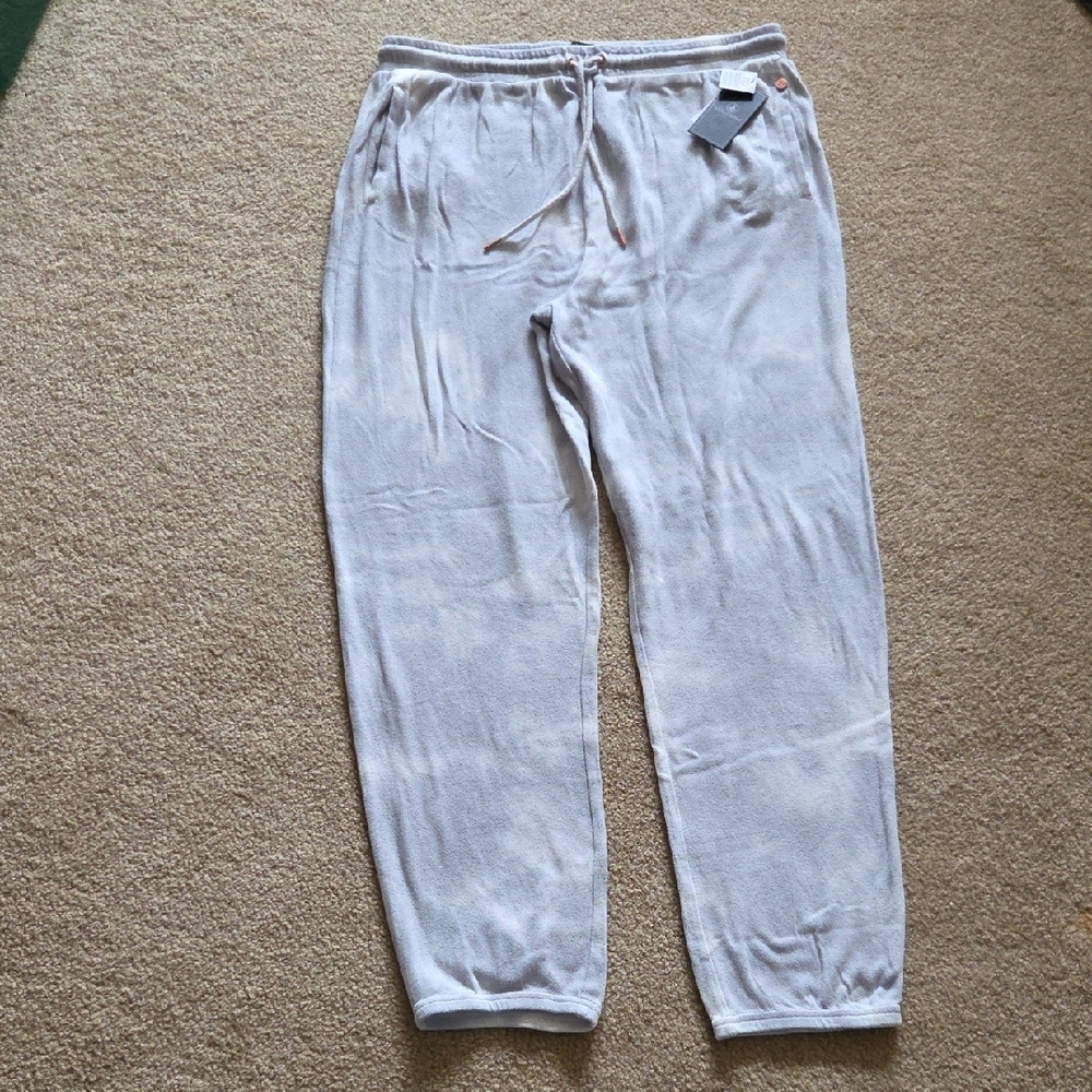 VOLCOM Lil Fleece Pants White and Grey Joggers Loungewear Sweatpants Sz XXL NWT - Picture 4 of 15